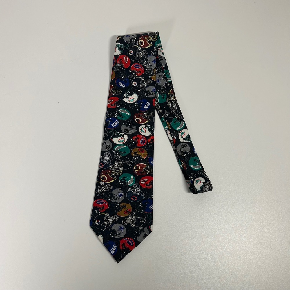 Men's Vintage NFL Football Helmets Print Tie Sports Office Wear Special Occasion